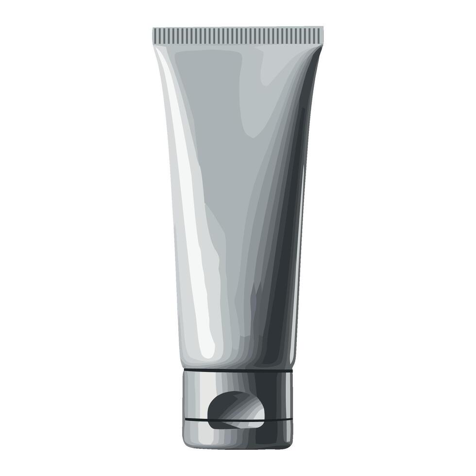 Plastic container holds moisturizer packet vector