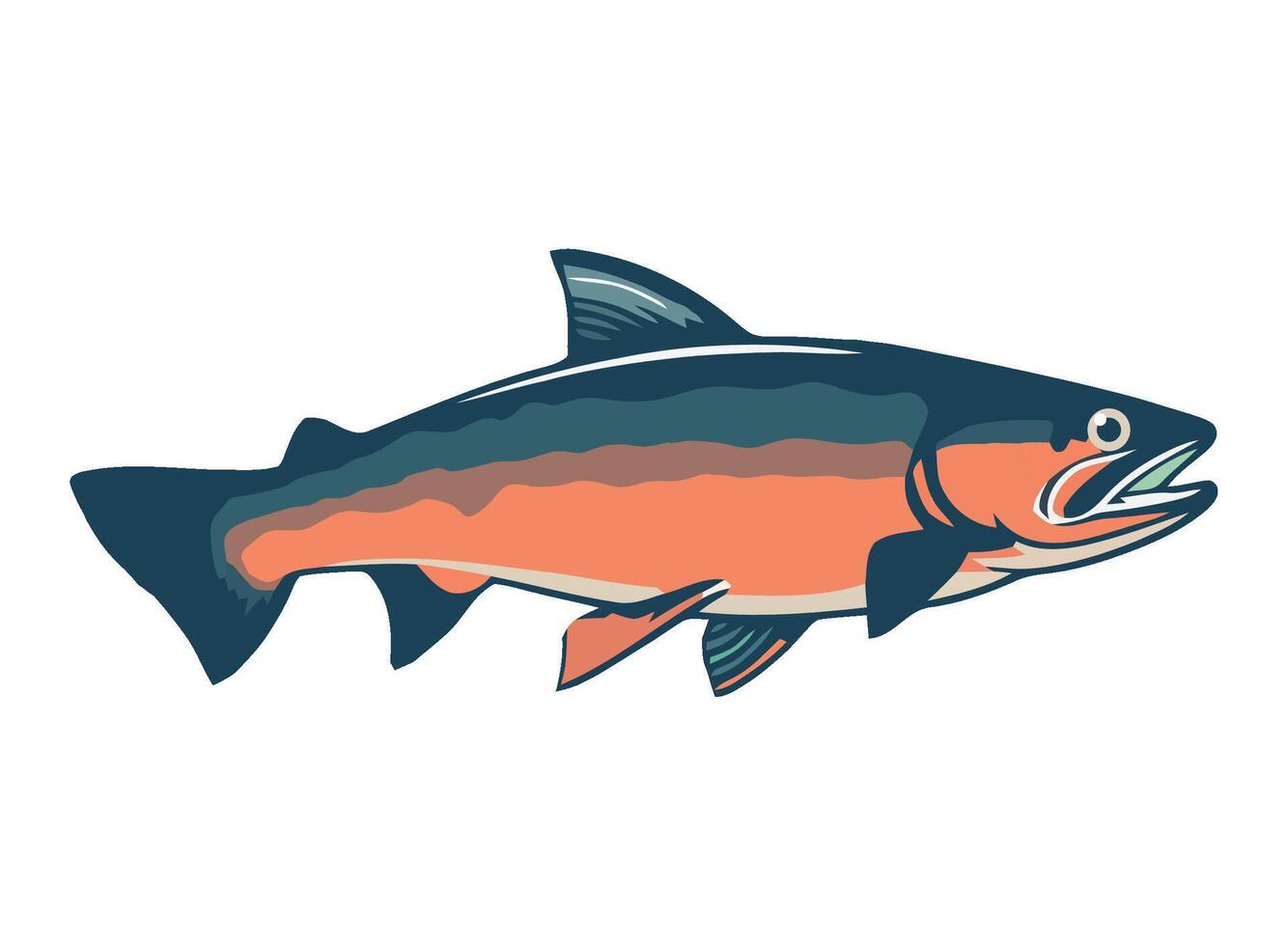 Underwater cute cartoon animal fin icon isolated vector