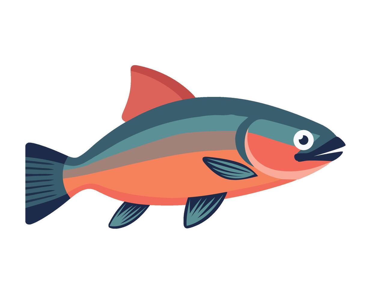 Cute fish sea life animal icon isolated vector