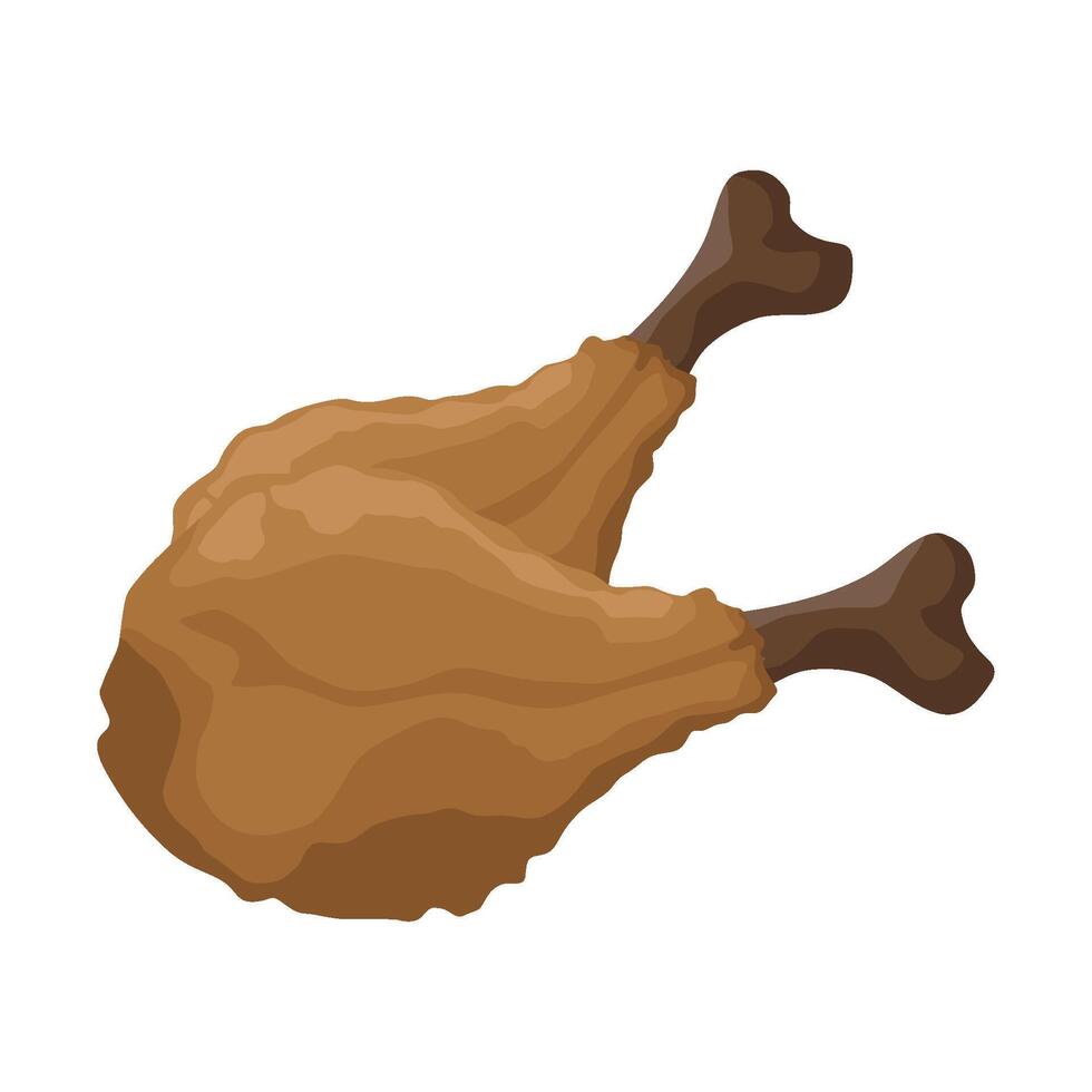 roasted chicken leg, food icon isolated design vector