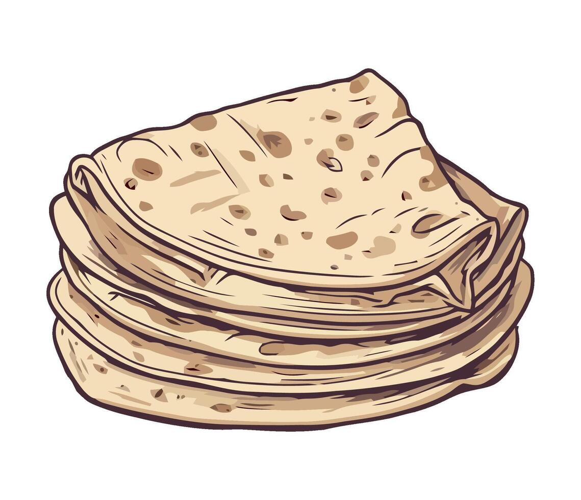 Stack of fresh pita bread icon design isolated vector