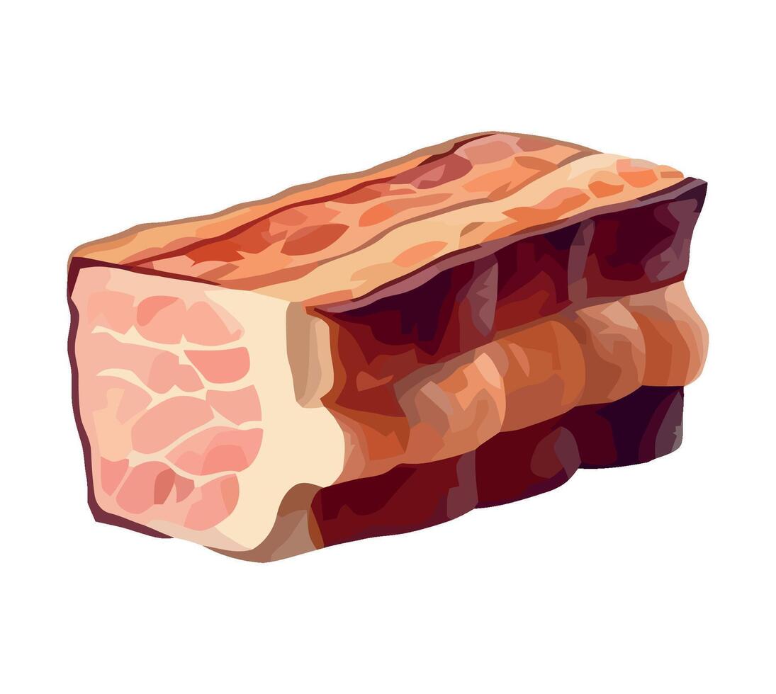 Grilled pork steak, fresh and delicious meal icon isolated vector