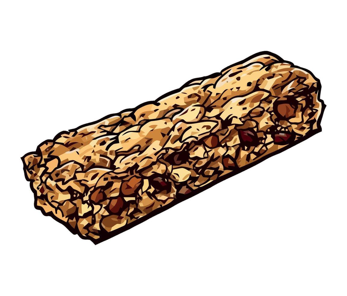 Freshly baked cereal bar a sweet snack image vector