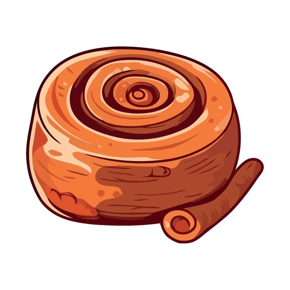 Sweet cinnamon roll and stick image vector