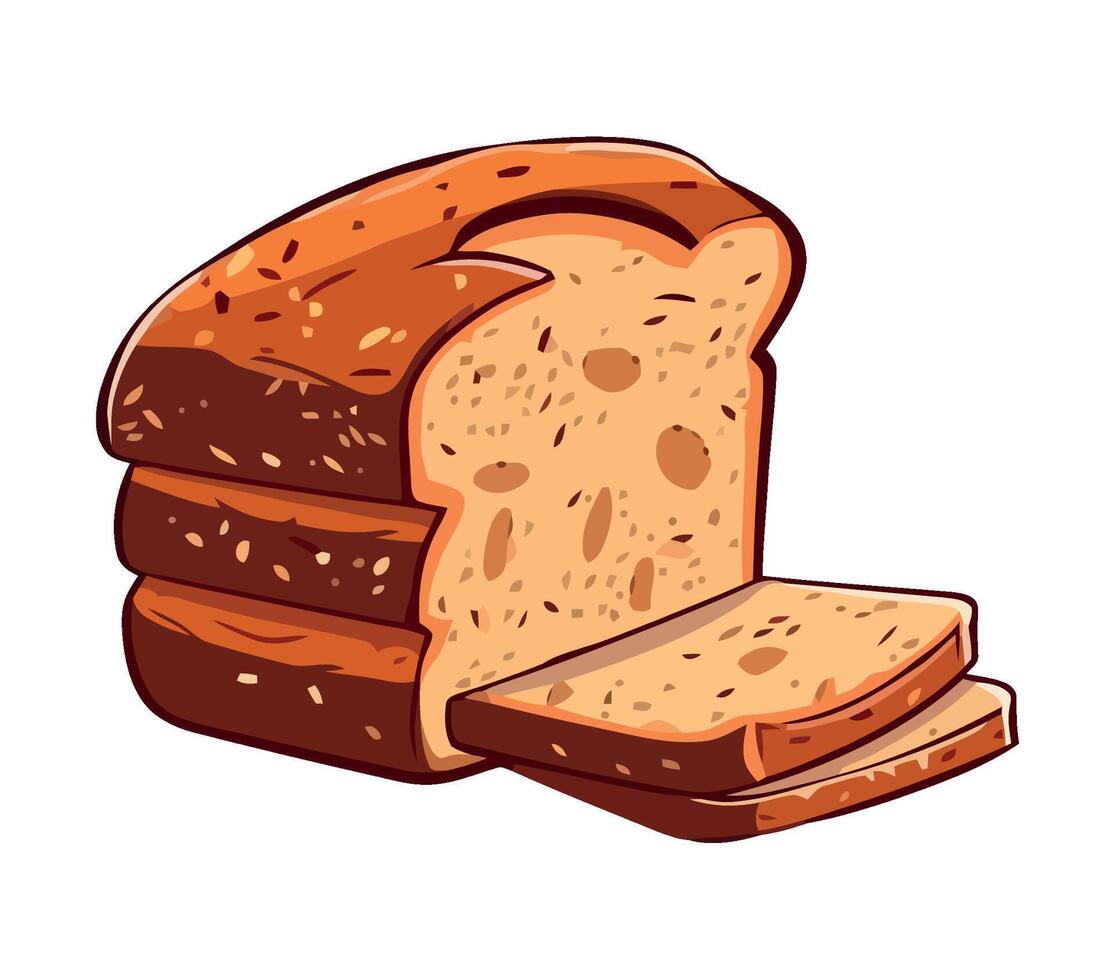 A rustic baguette sketch on white background vector