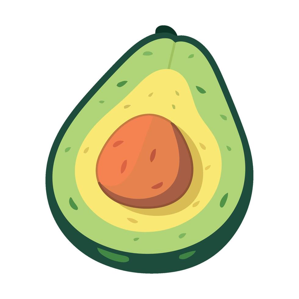 Fresh avocado slice vector