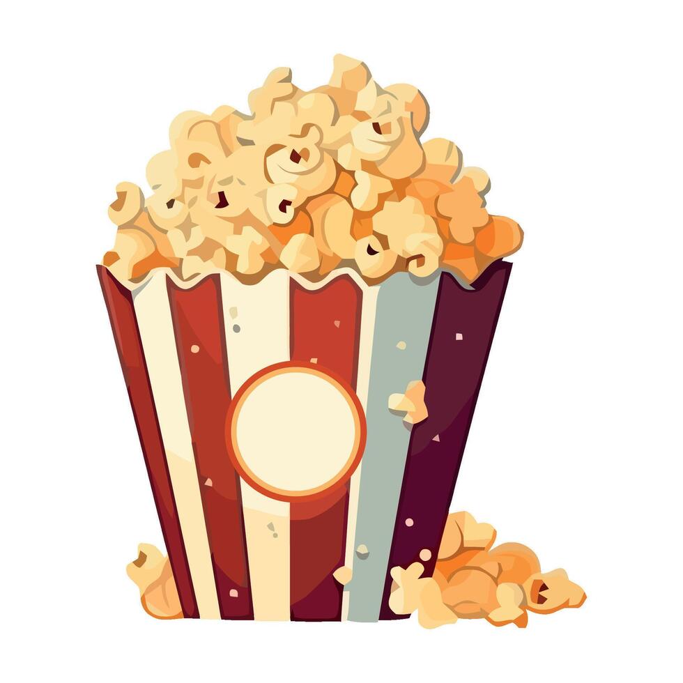 Gourmet snack bucket with pop corn vector