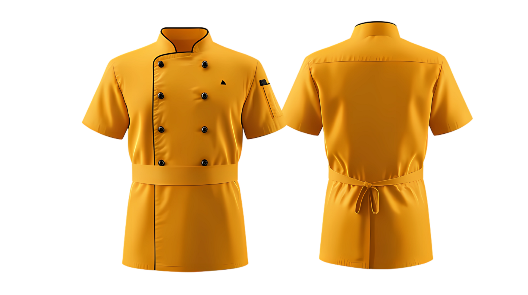 yellow chef uniform on transparent background png