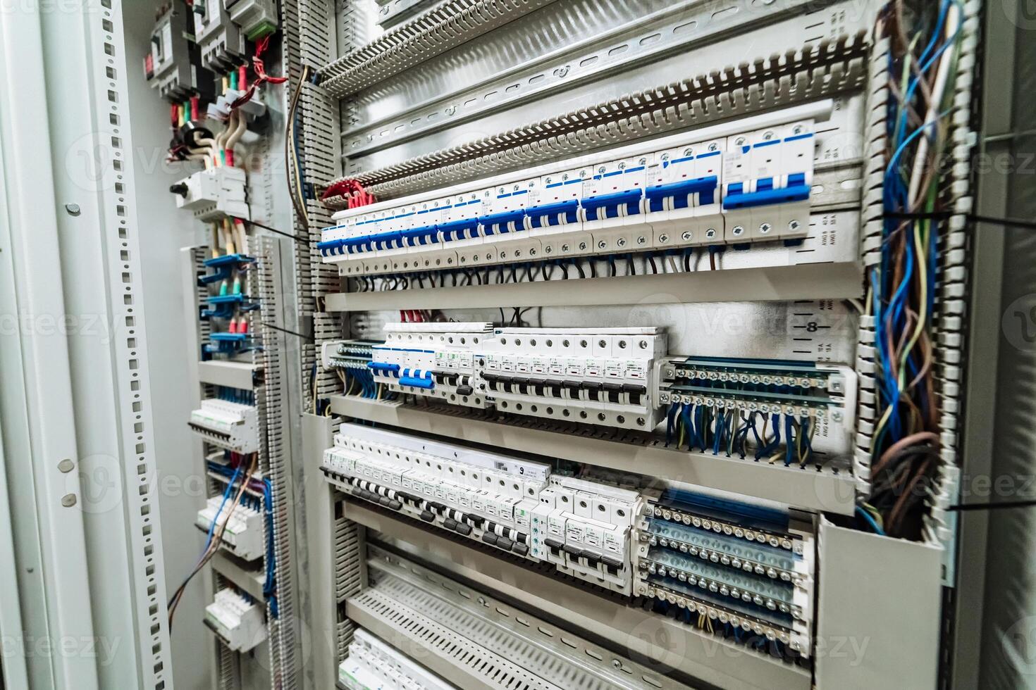 Electricity supply locker. Energy electrical cabinet system. photo