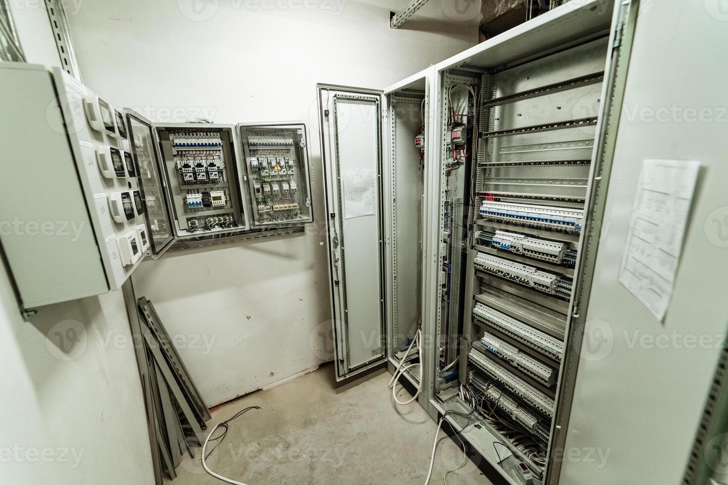 Energy electrical cabinet system. Electricity supply locker. photo