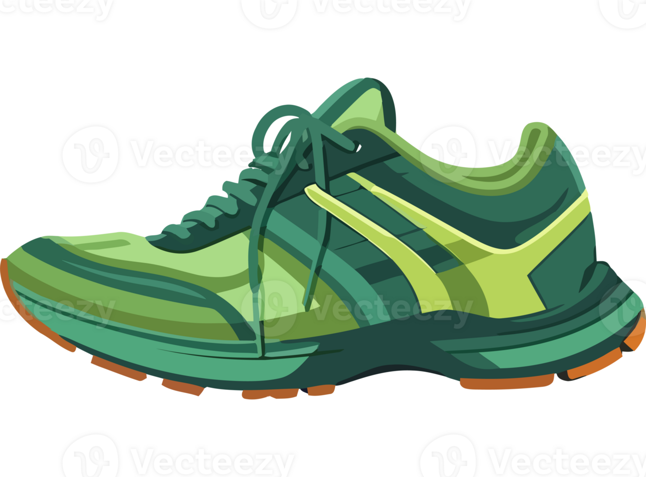 Green running shoes clip art png