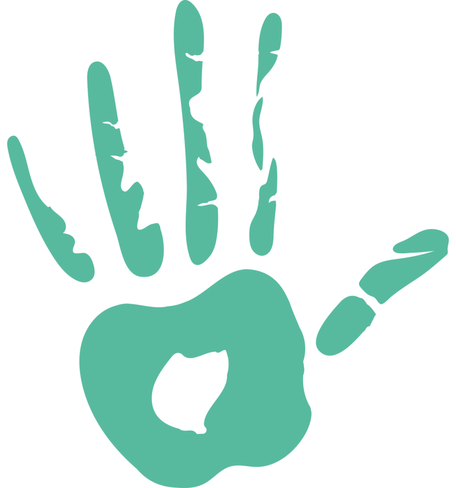 handprint paint color green illustration png