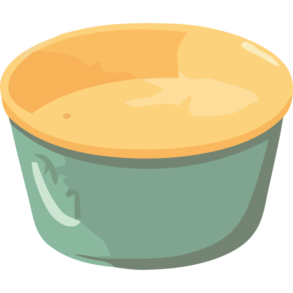 A green bowl with a yellow lid png