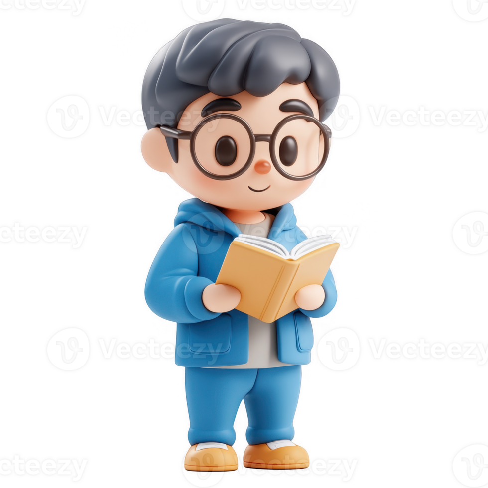 Page 12 Smart Boy PNGs for Free - 3d Icon Avatar A Cartoon Boy Is Reading A Book Student School Concept Of Education Learning Png 