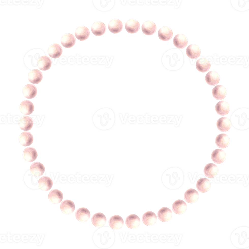 Pearl frame with pink bow Watercolor hand drawn illustration. Elegant rose pastel coloured wreath. Coquette girl, ladies style pearly ribbon for greeting, wedding, card, label Isolated from background png