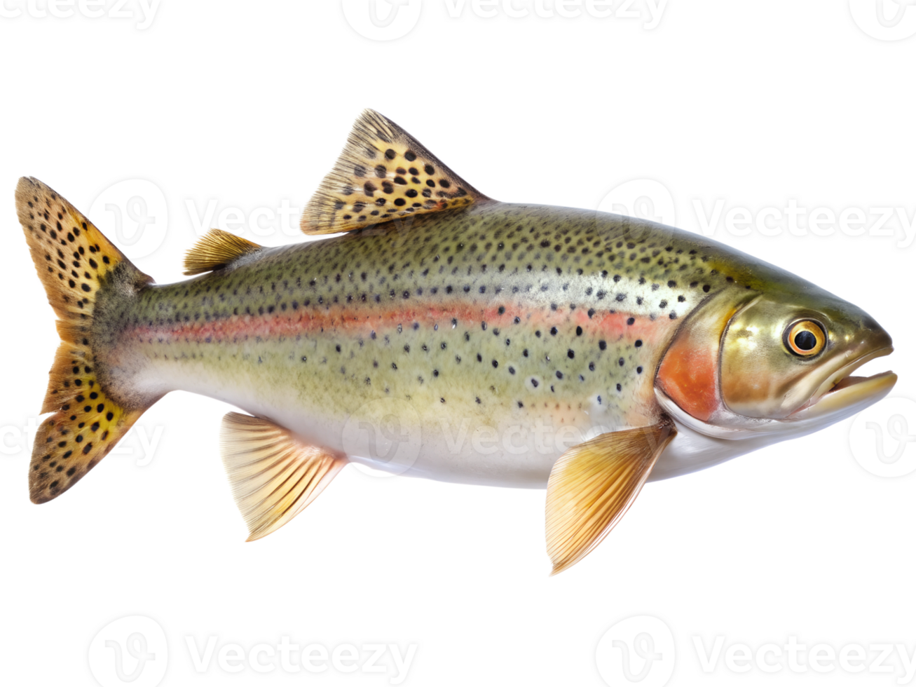 Trout Fish swiming isolated on a transparent background png