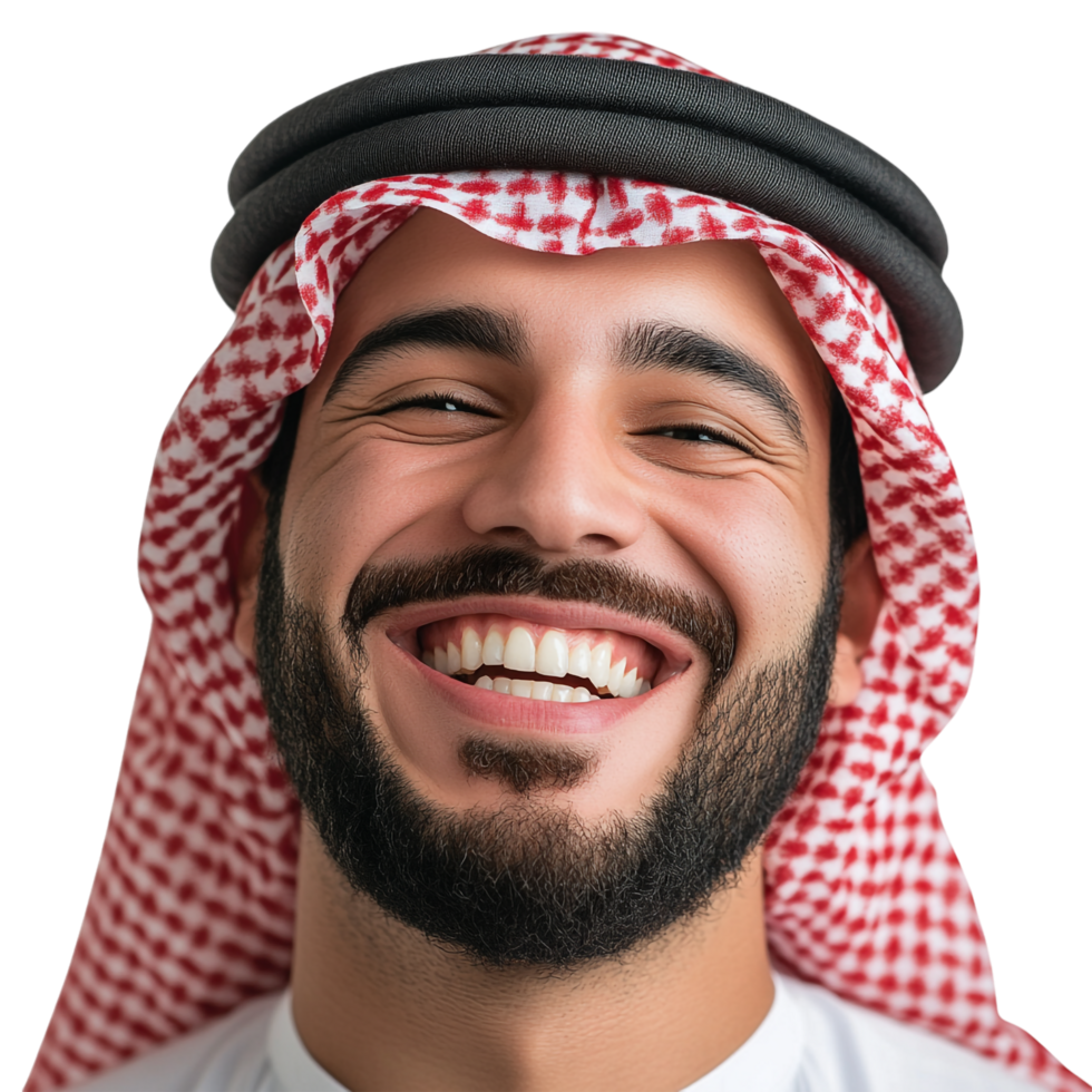 Arab man smiling with beard png