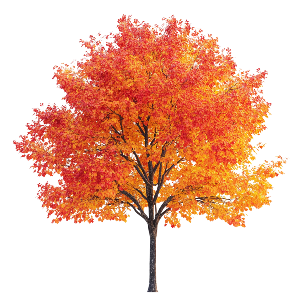 A tree with orange leaves on it png