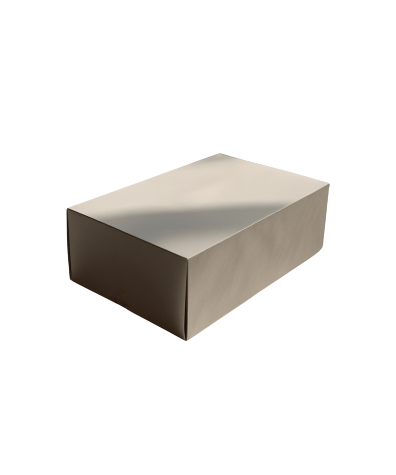 a photorealistic packaging box mockup with a modern, minimalist aesthetic png