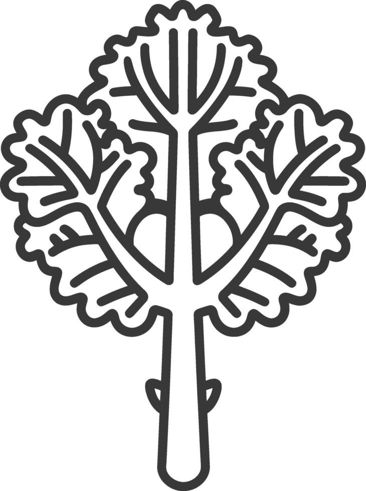 A black and white illustration of a tree vector