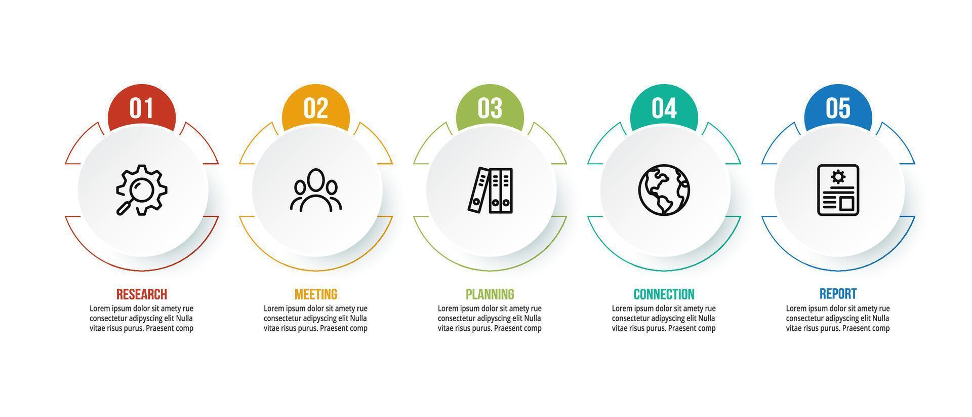 Modern circle infographic template for business. vector