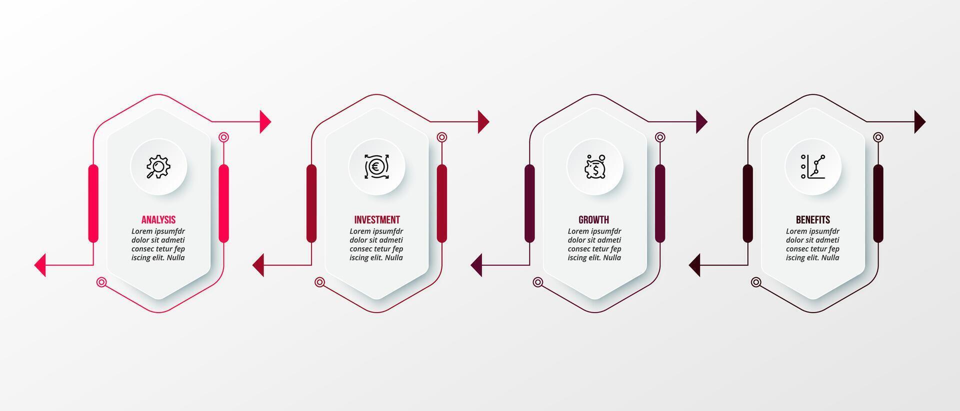 Hexagon timeline infographic template. vector