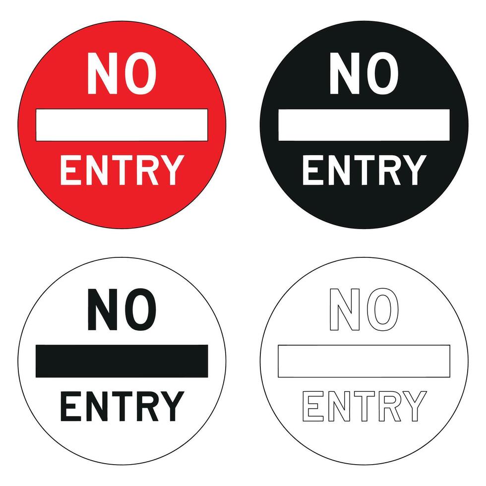 No entry road sign vector