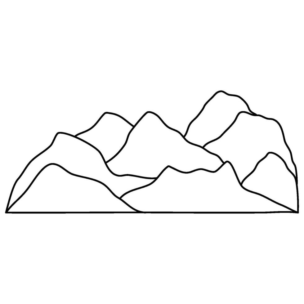 Mountain view line landscape vector