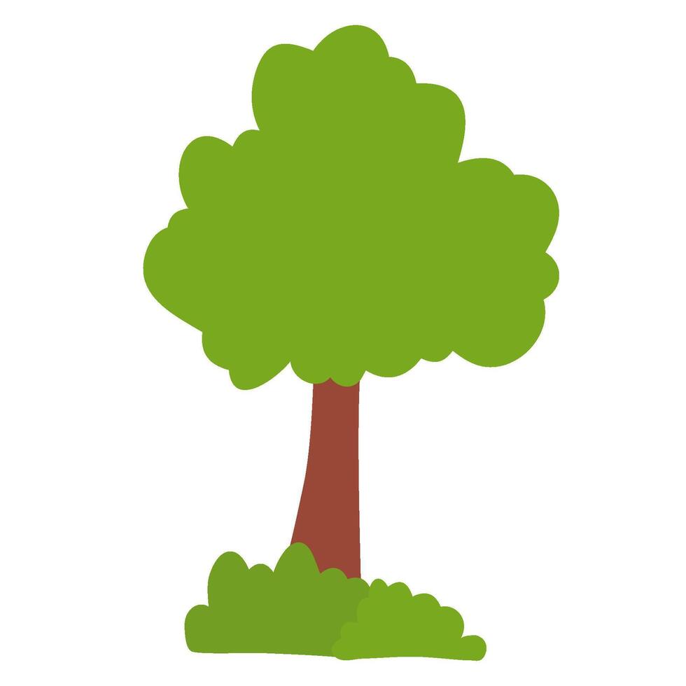 A tree with green grass vector