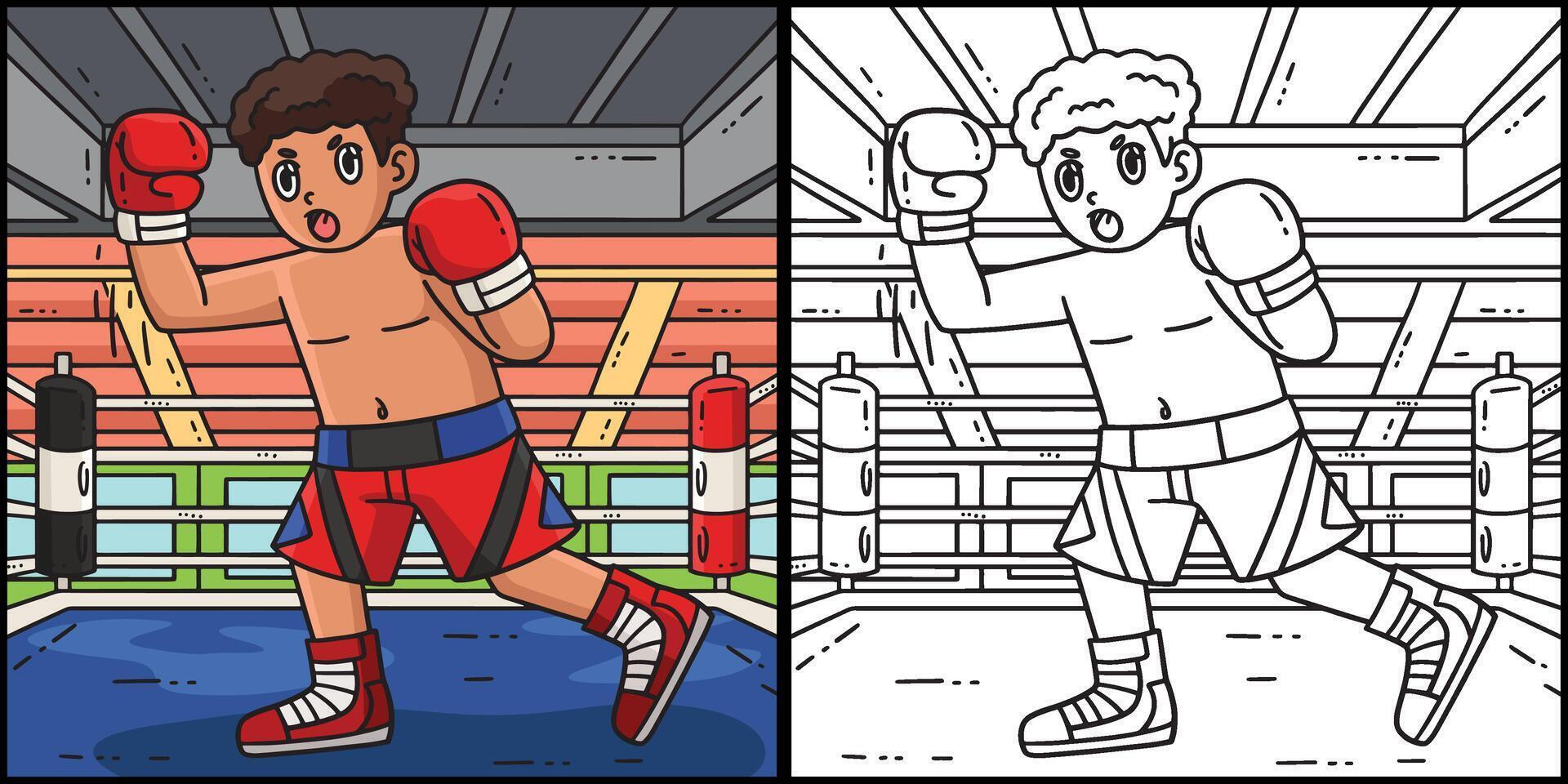 Boxing Boxer doing an Uppercut Punch Illustration vector