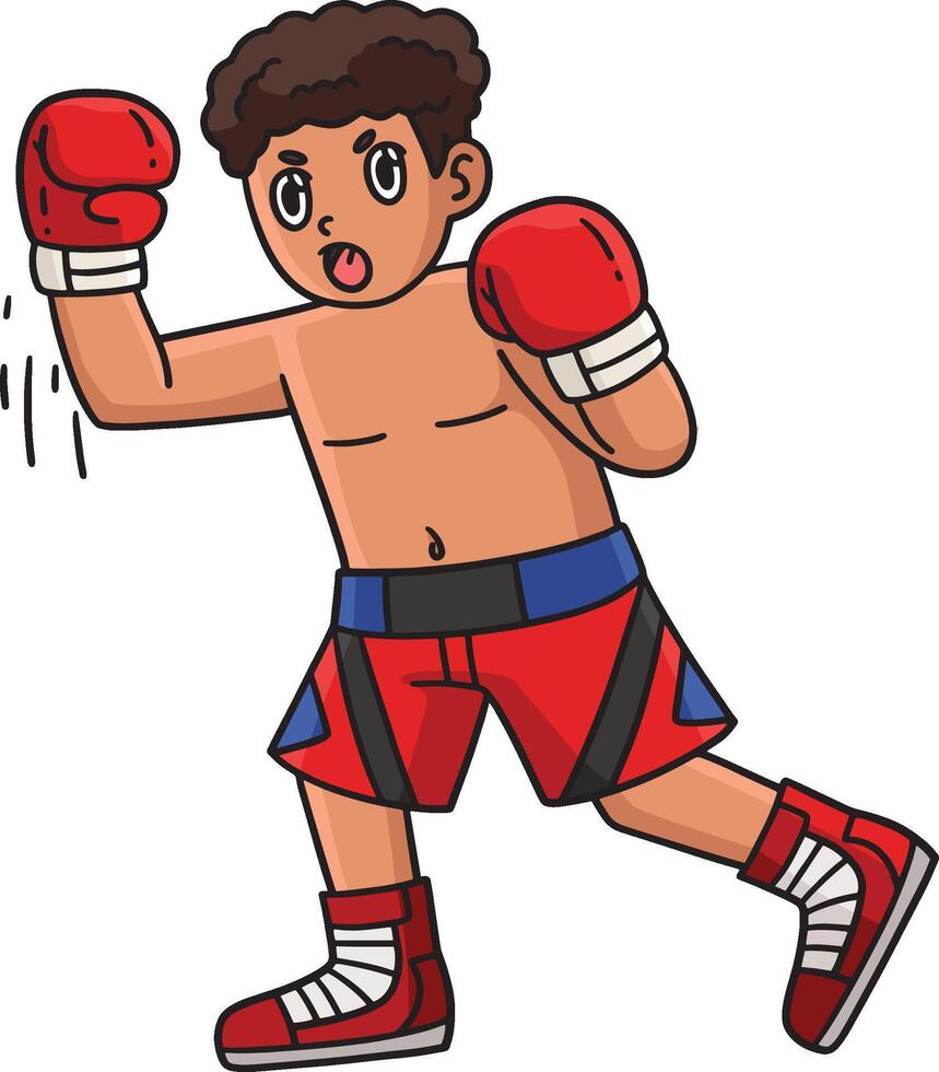 Boxing Boxer doing an Uppercut Punch Clipart vector