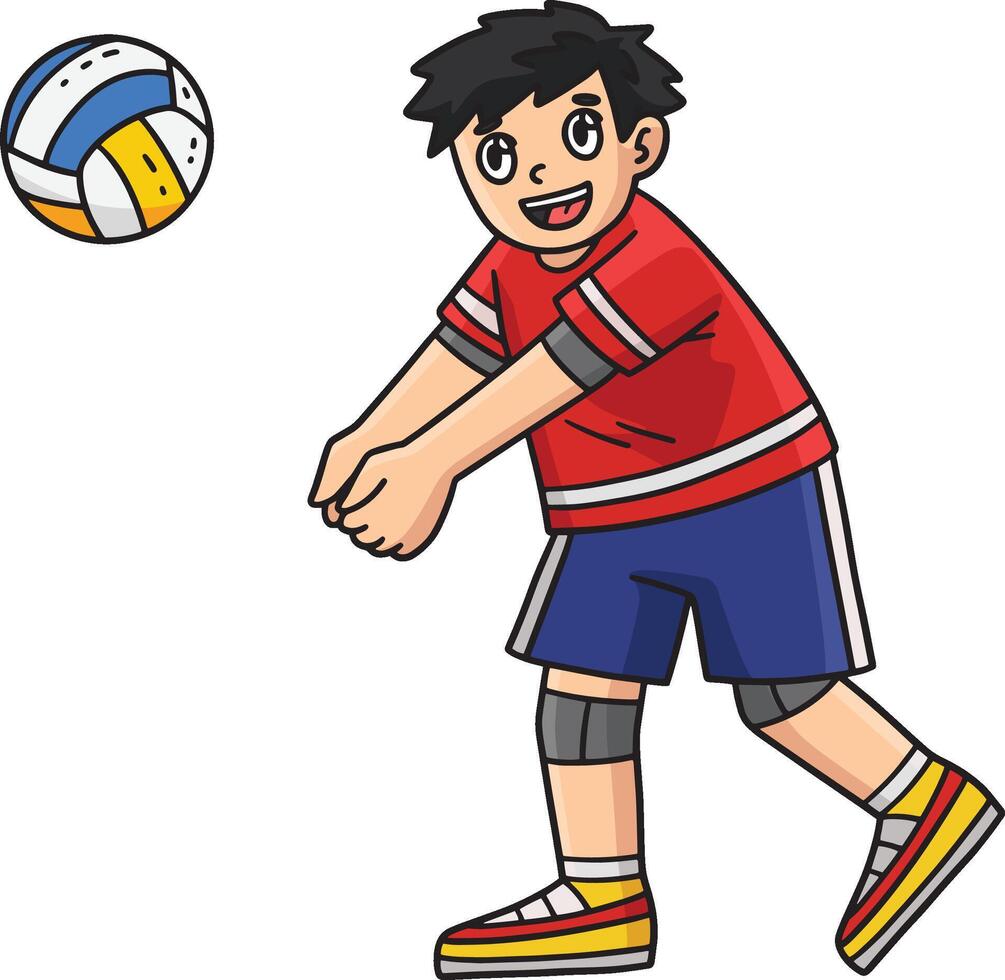 Volleyball Player ready to Receive a Ball Clipart vector