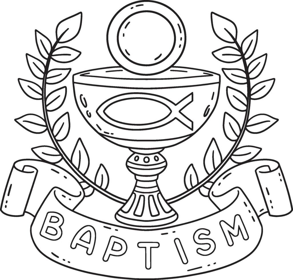 Baptism Chalice with Flower Wreath Isolated vector