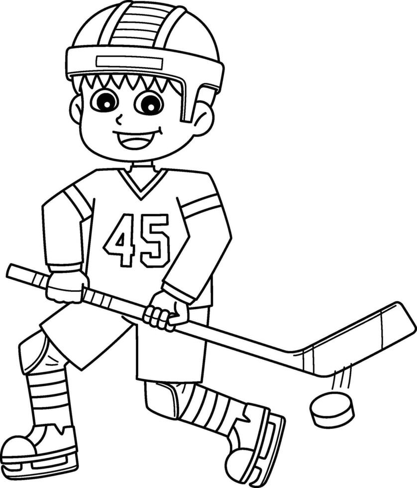 Ice Hockey Boy Player Stopping Goal Isolated vector