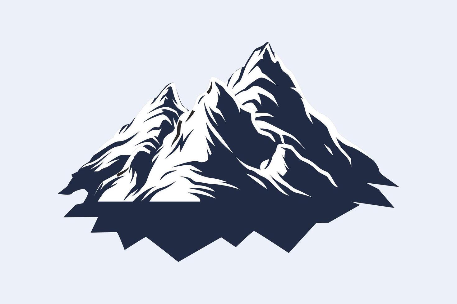 Sketch mountains vintage. Hand drawn rocky peaks. Rocky range landscape shape. Hiking mountains peaks, hills and cliffs. Isolated contour set. Monochrome design vector