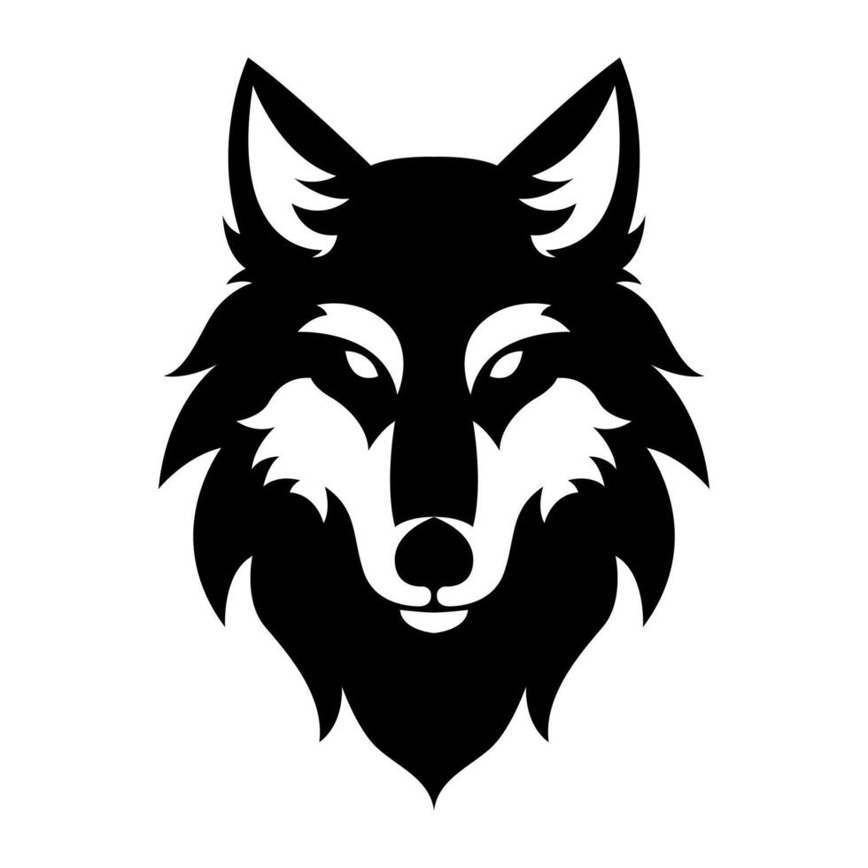 Wolf Head silhouette logo style art design illustration vector