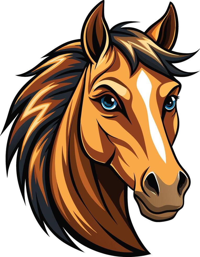 Graceful Horse Head Art Available on EPS File vector