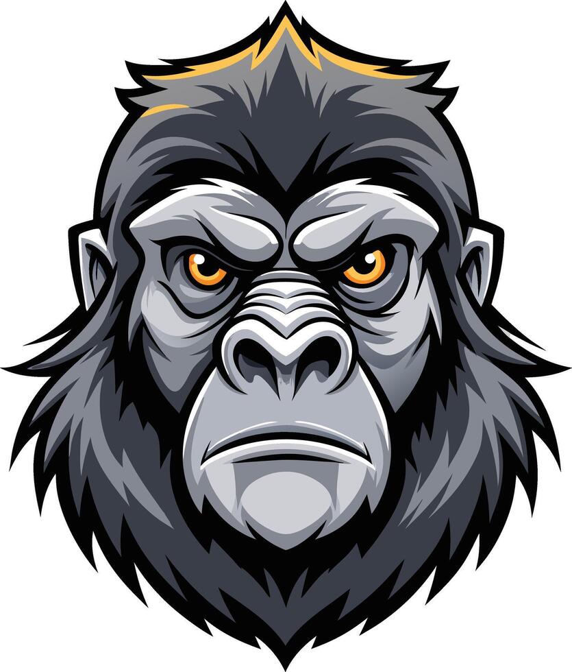Mighty Gorilla Head Illustration Available on EPS File vector
