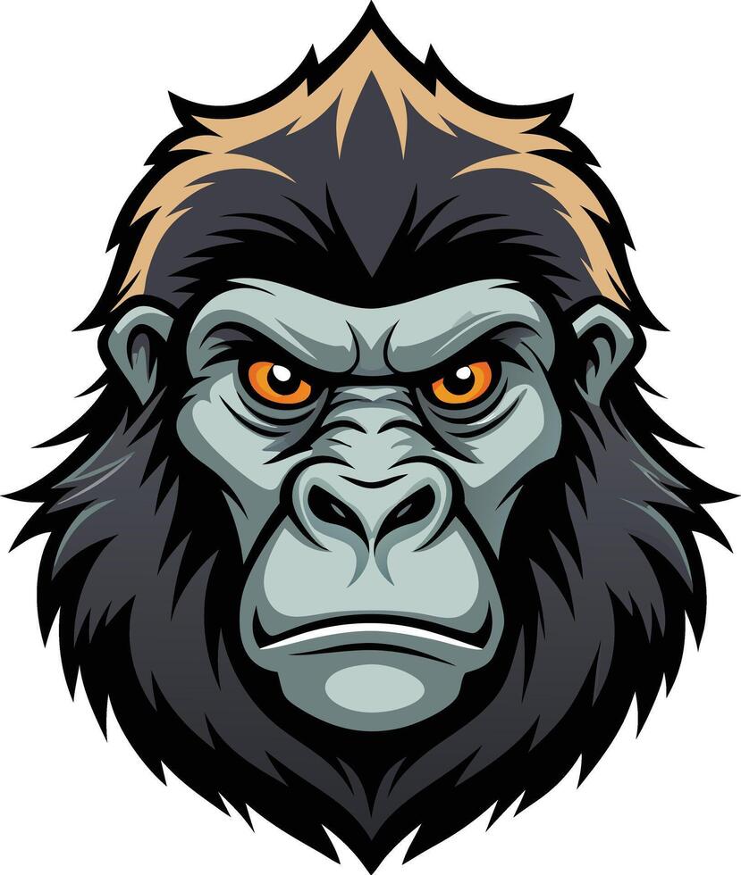 Powerful Gorilla Face Art Available on EPS File vector