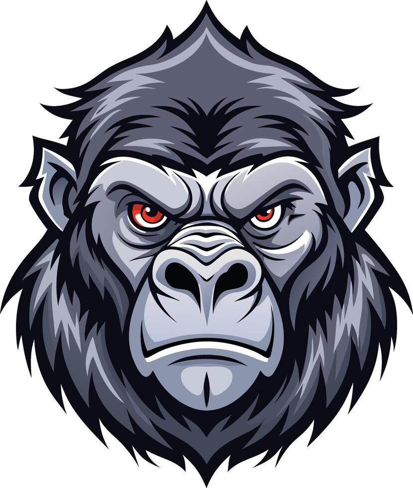Fierce Gorilla Head Art Available on EPS File vector