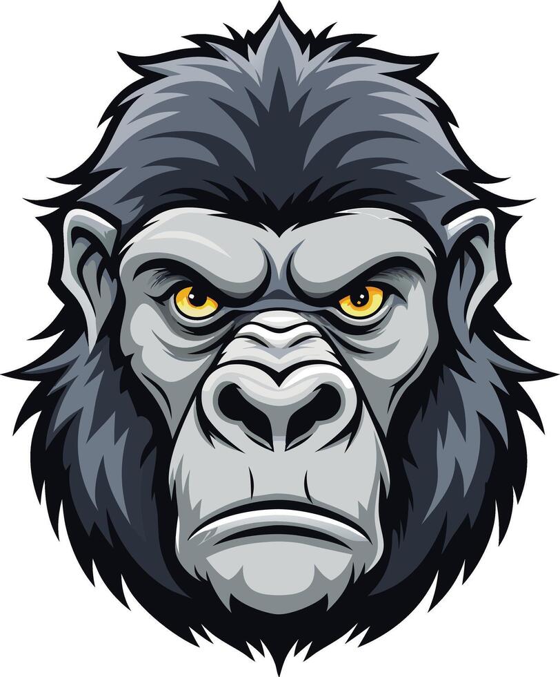 Primal Gorilla Face Design Available on EPS File vector