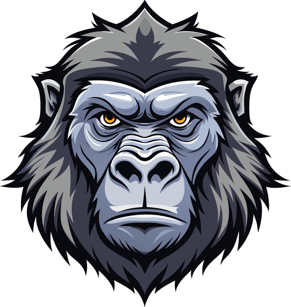 Jungle Gorilla Face Available on EPS File vector