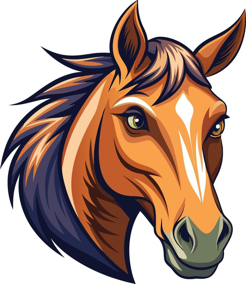 Majestic Horse Head Illustration Available on EPS File vector
