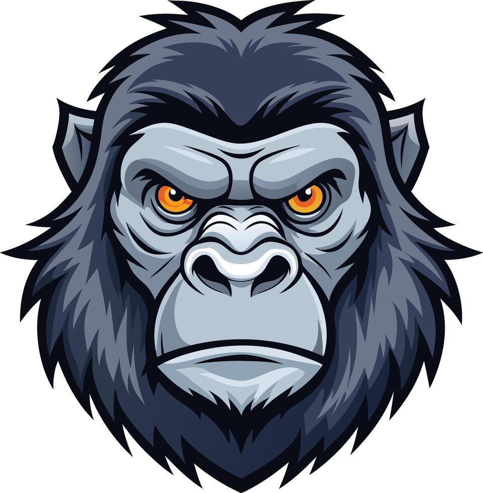 Fearless Gorilla Head Available on EPS File vector