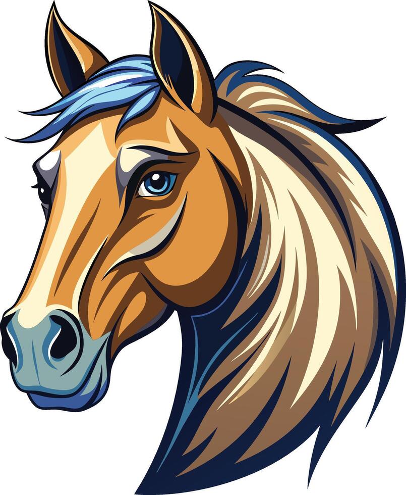 Wild Horse Head Art Available on EPS File vector