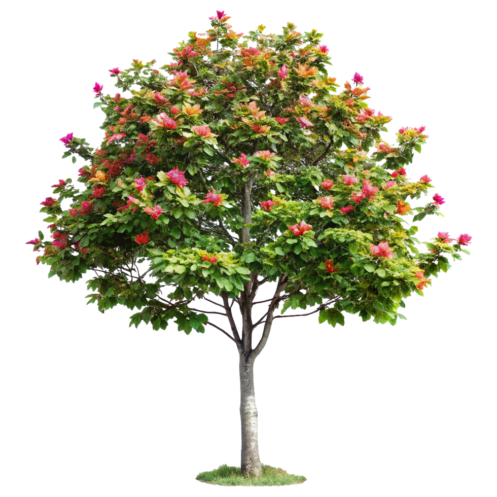 A tree with red flowers on it png