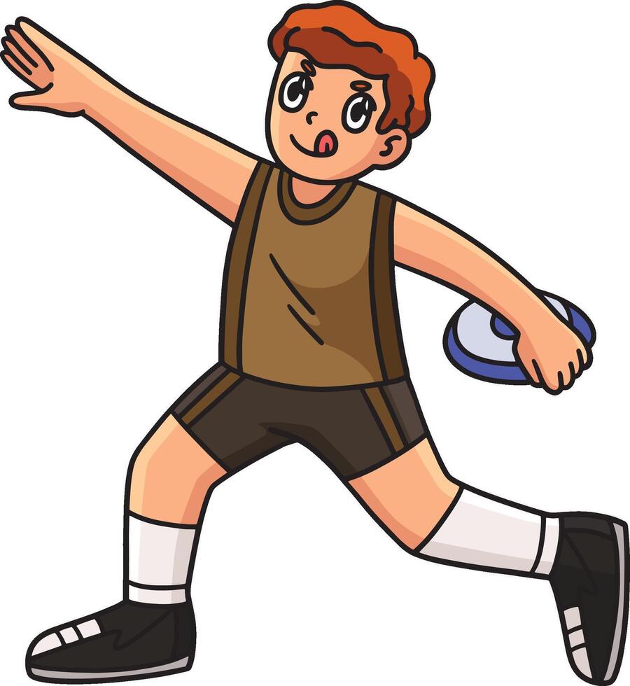 Track and Field Athlete with Discus Clipart vector