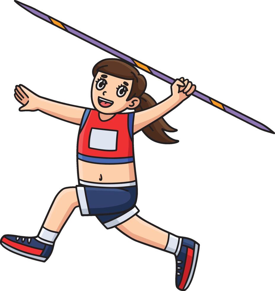 Track and Field Female Athlete Javelin Clipart vector