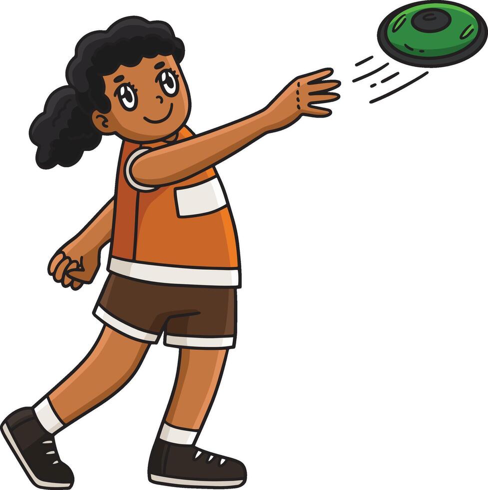 Track and Field Female Throwing a Discus Clipart vector