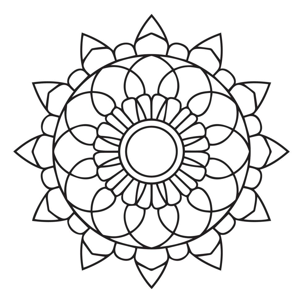 A black and white mandala coloring page vector